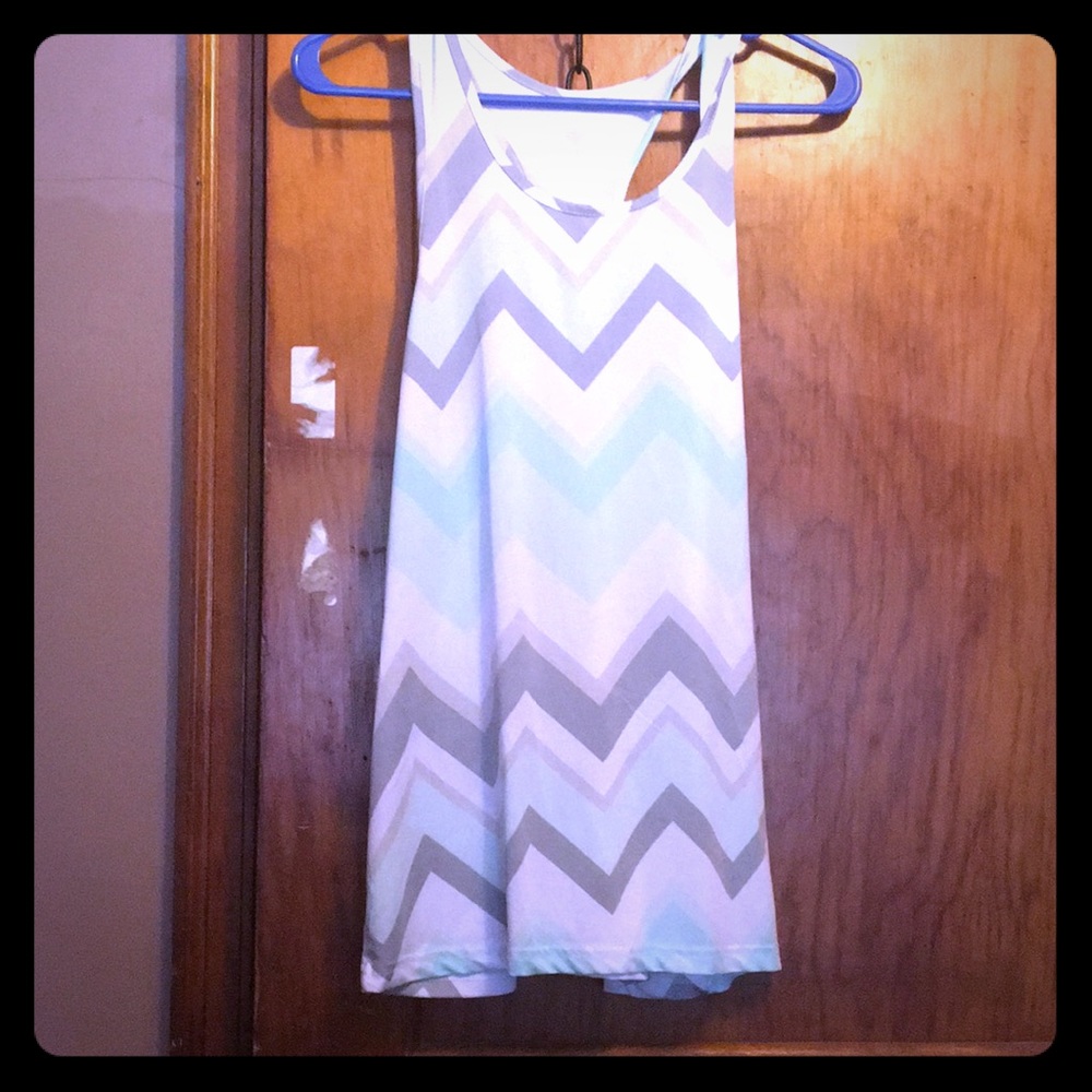 Blue and white tank top